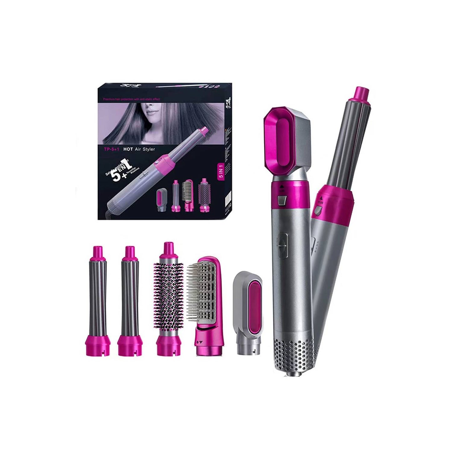 Peine Cepillo Rizador Multifuncional Secadora De Cabello 5 En 1